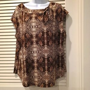 7th Ave Brown Snake Print Women's Sleeveless Top Size XL